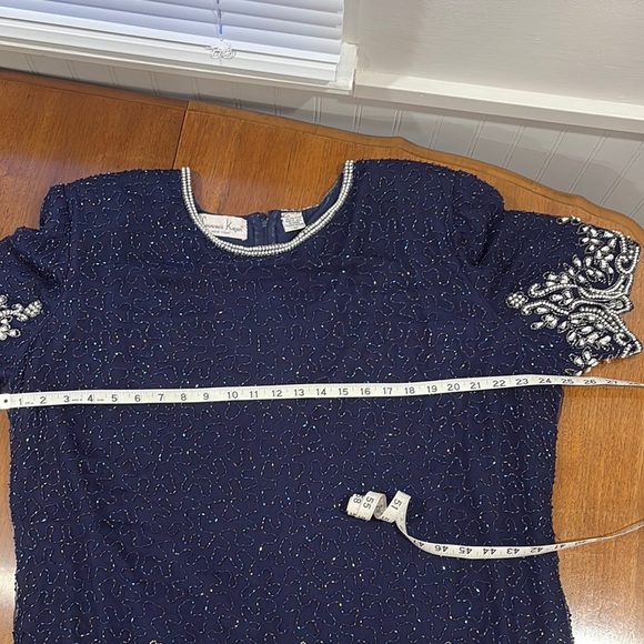 Vintage Laurence Kazar Fully Beaded Silk Dress - Picture 4 of 5